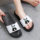 Женские тапочки с пандой, модель 2021 года, обувь для пар, мягкие Нескользящие домашние тапочки, Нескользящие шлепанцы для ванной, Дамская обувь