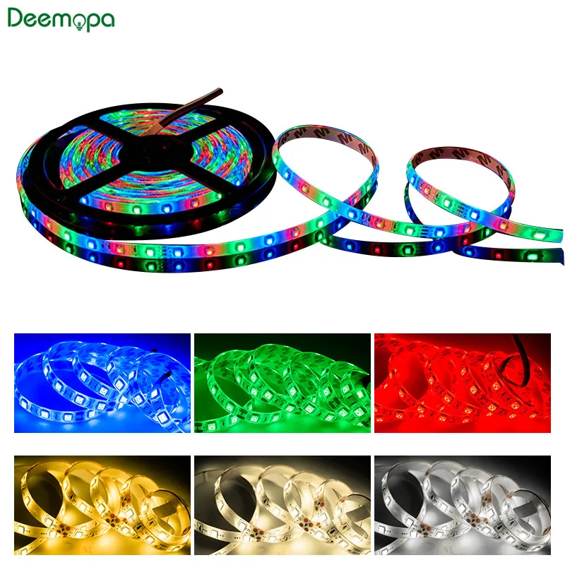 

Led Strip Light 5M 300Leds Waterproof RGB 2835 5050 DC12V 60Leds/M Fiexble Light Led Ribbon Tape Home Decoration Lamp