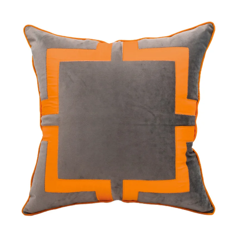 

DUNXDECO Cushion Cover Decorative Pillow Case Modern Simple Geometric Gray Velvet Coussin Sofa Chair Cushion Cover