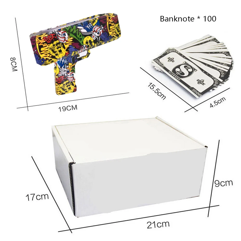 Игрушечный граффити пистолет распылитель 100 шт. для банкнот электрический