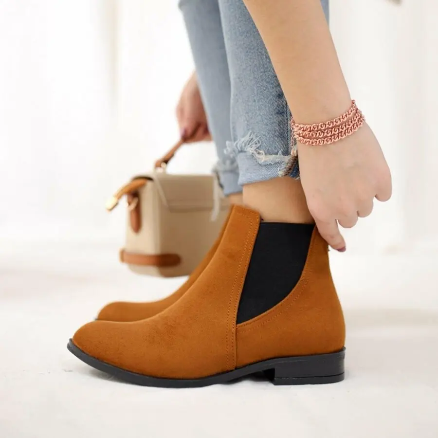 

Women Boots Limoya Hunter Tan Suede Elastic Boot