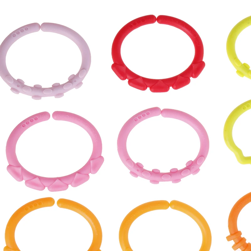 

24 pcs Colorful Teeth Rubber Ring Baby Teether Toy Crib Bed Cart Hanging Rattle Toy Ornaments Education Gift Doll