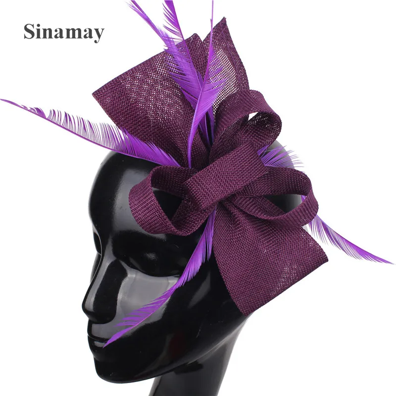 Заколка для волос с перьями Женская Свадебный зажим Вуалетка церкви вечеринок