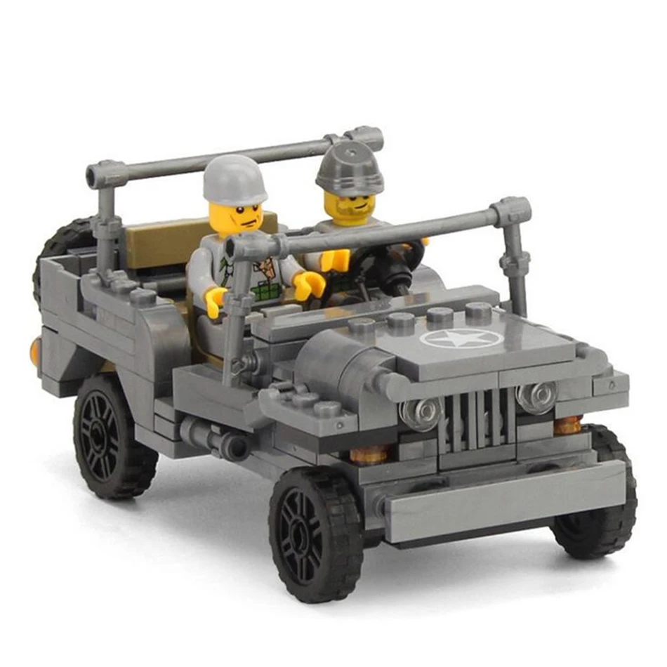 199 шт. военные джипы-солдаты патрулирующие строительные блоки игрушки