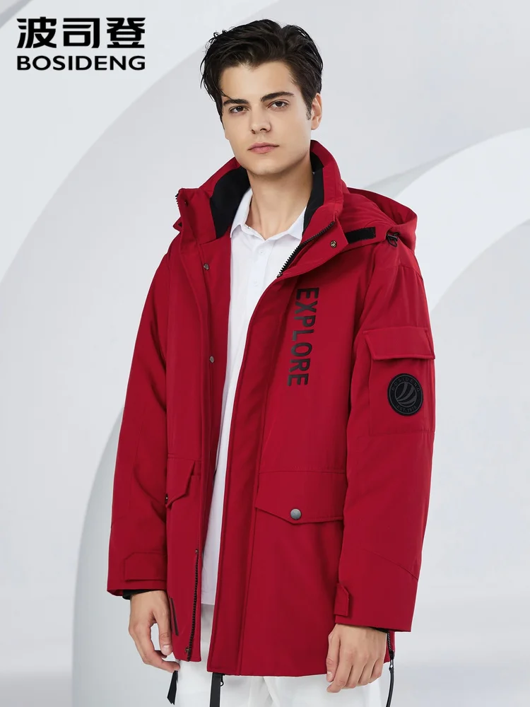 

Bosideng Down Coat Middle-long Men Detachable hood Winter Fashion Windproof Coat B80141119