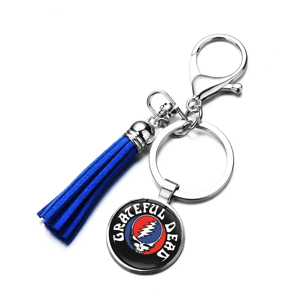 SONGDA Grateful логотип музыкальной группы кисточкой брелок Винтаж в стиле панк Рок