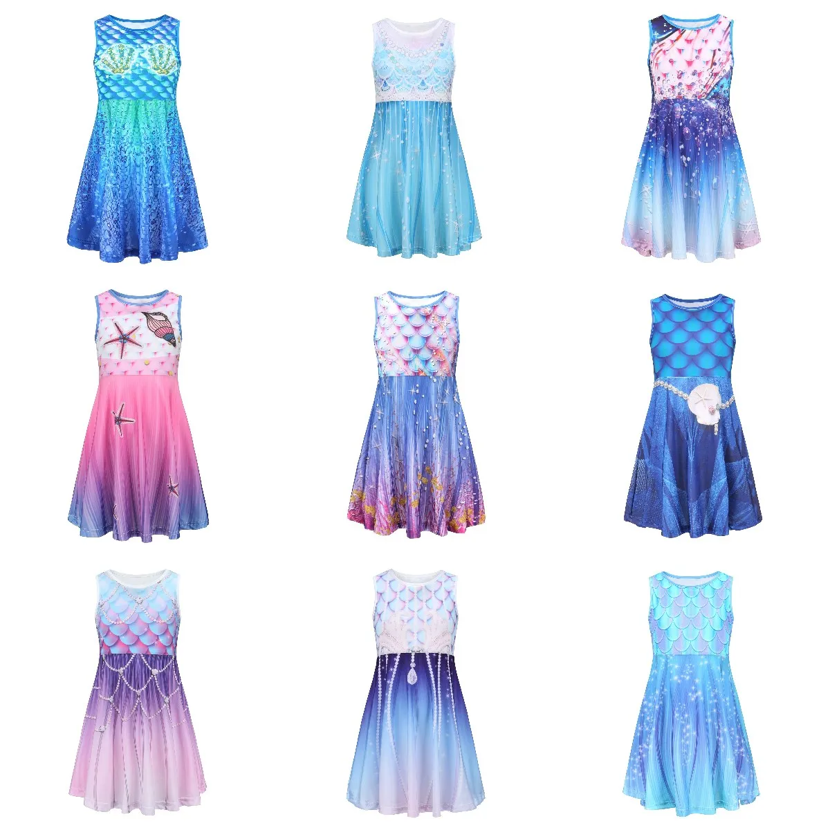 Детский костюм Русалочки Ариэль принцессы для девочек Хэллоуина