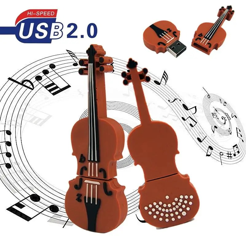 USB флеш накопитель 2 0 с рисунком скрипки флешки 32 Гб Память Usb 64 палка Виолончель