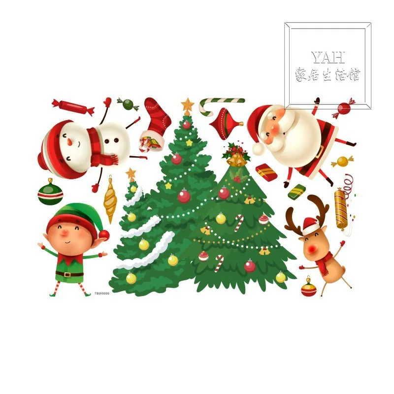 

New Christmas Tree Glass Stickers Creative Christmas Window Decoration Stickers Wall Stickers Self-adhesive