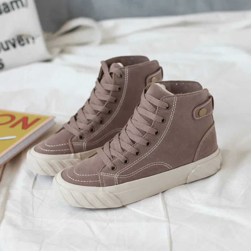 Женские зимние высокие кроссовки 2020 повседневная обувь из хлопка на плоской