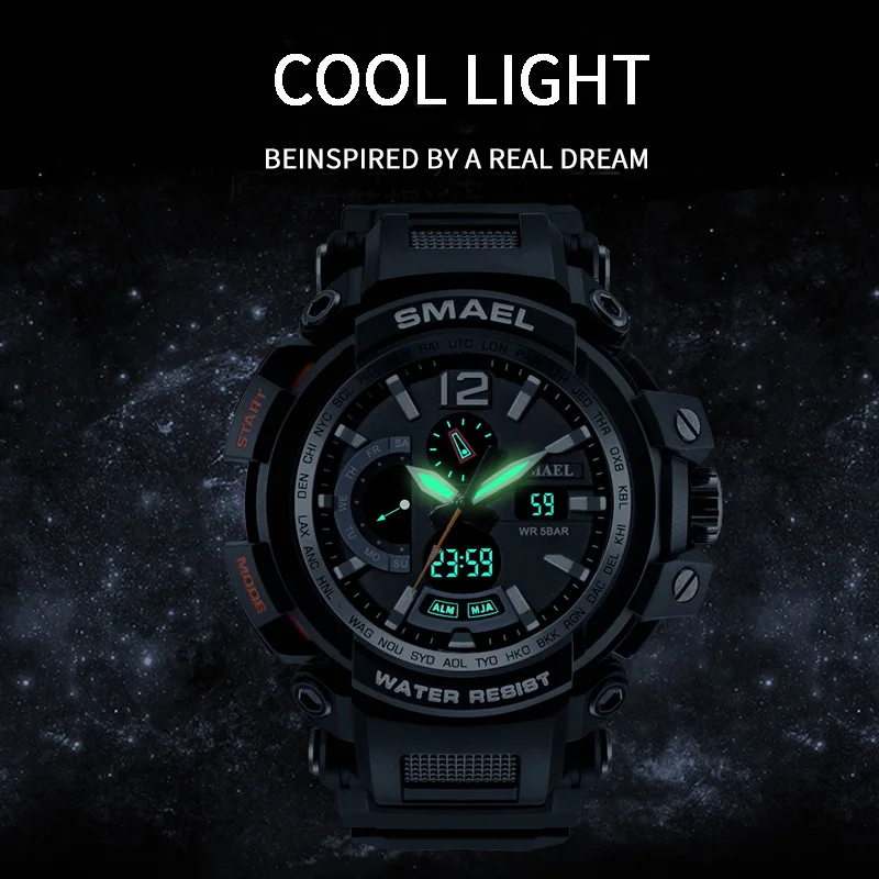 

Smael Fashion Men Watch Sport Watches Military Waterproof Luminous Led Electronics Clock Men Quartz Digital Watch Relgio