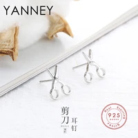 yanney silver color scissors scissors stud earrings fashion women girls korean simple gift jewelry