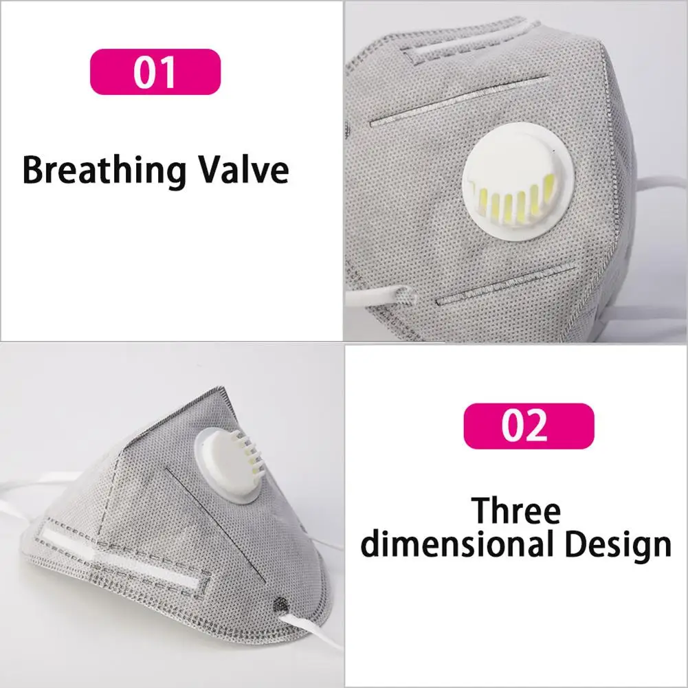 2/5PCS Anti Dust Mask PM2.5 Activated Carbon Filter Face Mouth Masks For Anti-fog Unisex Muffle Breathable | Автомобили и