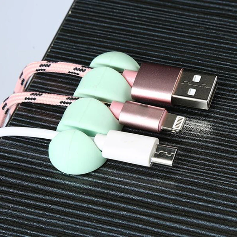 Cable Organizer Silicone USB Cable Winder Desktop Management Clips Cable Holder For Mouse Headphone Wire Organizer