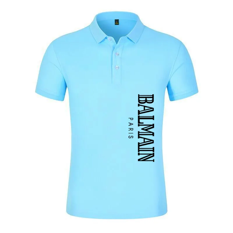 

Summer breathable Lapel trend printed men's and women's polo shirt, brand high-grade cotton men's loose short sleeve top