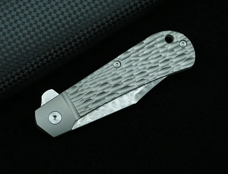 

LEMIFSHE Folding Knife VG10 Damascus Blade Titanium Alloy Handle Outdoor Camping Tactical Survival Kitchen EDC Utility Knife