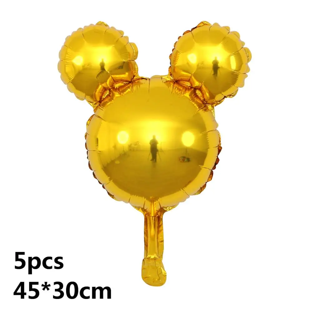gold GIHOO 5 шт. 10 шт. Мини Микки голова Алюминиевая Фольга Воздушный шар с Минни-Маус игрушки мультфильм воздушный шар Дети День рождения украшения - Цвет: gold