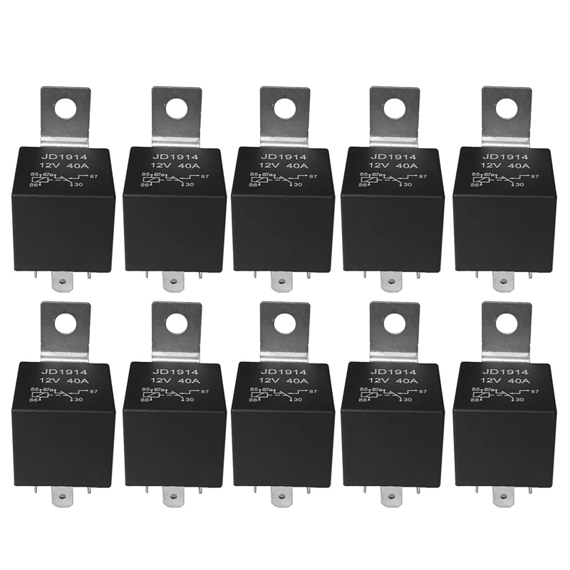 

10 шт. 5-контактный 12 V реле (SPDT) (30/40 Amp) 12 вольт автомеханический переключатель для автомобильного вентилятора