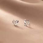 Женские серьги-гвоздики из серебра 925 пробы, с маленьким полым сердцем