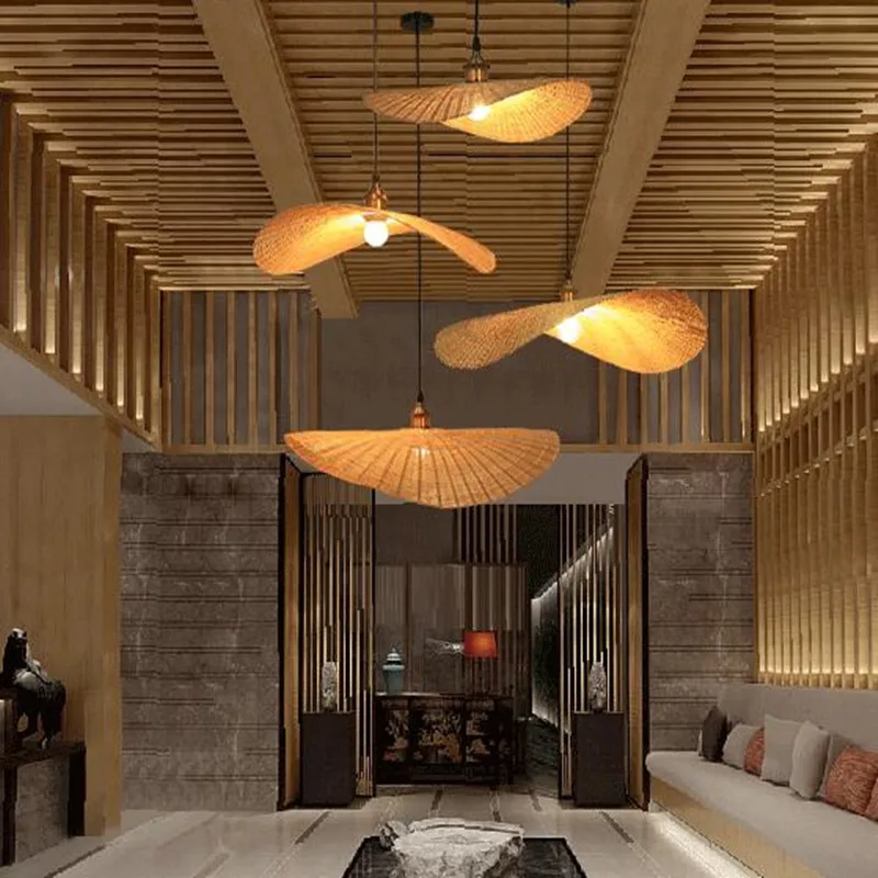 Новая китайская бамбуковая люстра светильники японский татами Подвесная лампа