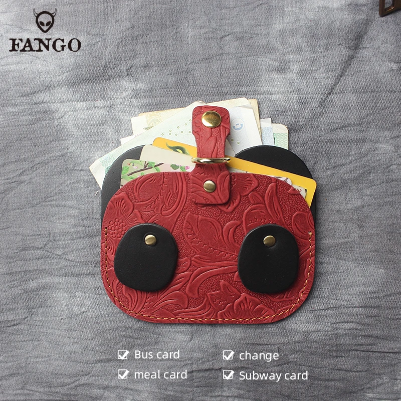

Real Leather double Card Bags Bus Card Holder Men's Credit Card Bag Mini Coin Purse Women Small Wallet