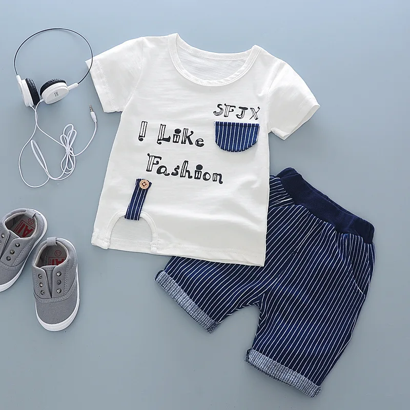 2020 летние Комплекты одежды для маленьких мальчиков новорожденных Детская
