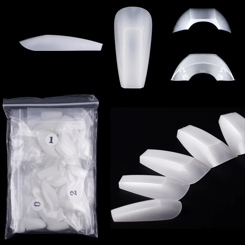 

500 шт. Длинные накладные ногти Alien, прозрачные натуральные накладные ногти, специальные искусственные накладные ногти, декоративные инструм...
