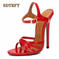 sdtrft party cross strap sandals summer elegant 14cm thin high heels mujer dress shoes woman peep toe sexy pumps plus37 47 48