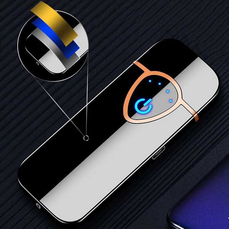 Ультратонкая USB зажигалка для сигарет сенсорная Индукционная автомобильная