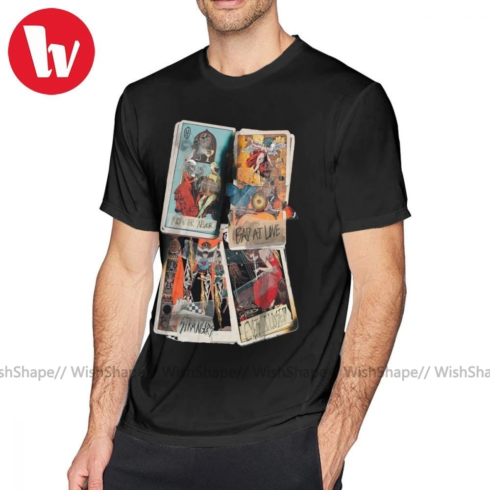 Halsey T Shirt SET OF CARDS T-Shirt Funny Casual Tee Shirt Men Short Sleeve Oversize 100 Percent Cotton Printed Tshirt