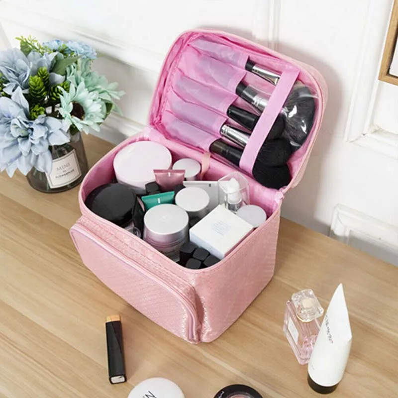 1Pc New Hot Sale Cosmetic Bag Women Large Make Up Bag Vanity Case Cosmetic Nail Tech Storage Beauty Box For Enchanting Ladies