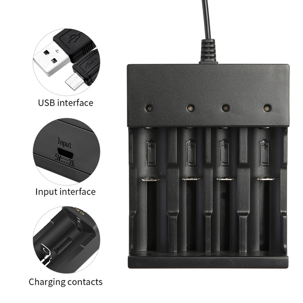 Universal Battery Charger 4 Bay 1 Smart for Rechargeable Batteries 18650 21700 22650 16340 | Электроника