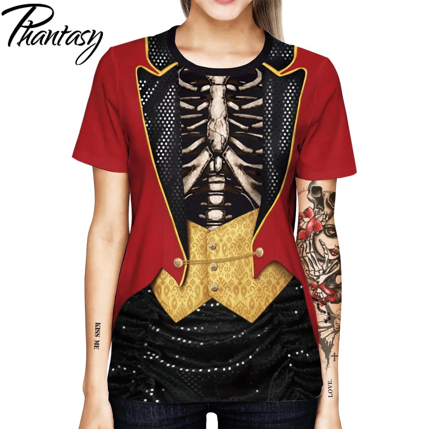 Мужской костюм для косплея Phantasy футболка с забавным цирковым принтом на Хэллоуин