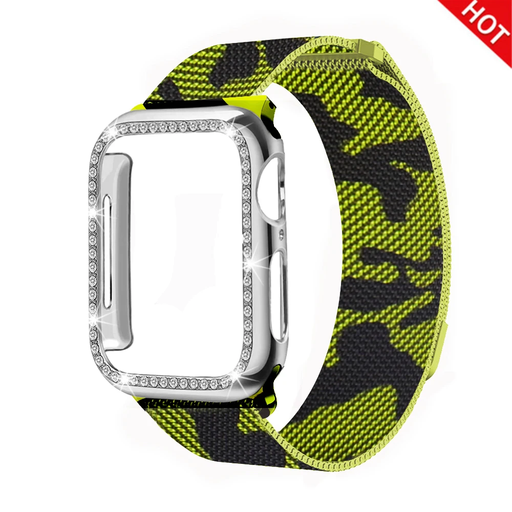 Чехол+ ремешок для Apple Watch 5 ремешок 44 мм 40 мм iWatch ремешок 42 мм 38 мм Миланская Петля Браслет ремешок для Apple watch 4 3 2 1 - Цвет ремешка: Jungle