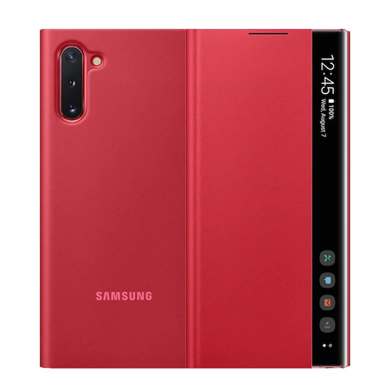 Samsung-funda de tel&eacute;fono Original con tapa para Galaxy Note 10, Note 10 Plus, 5G, Note 10 +, funda protectora con espejo-2