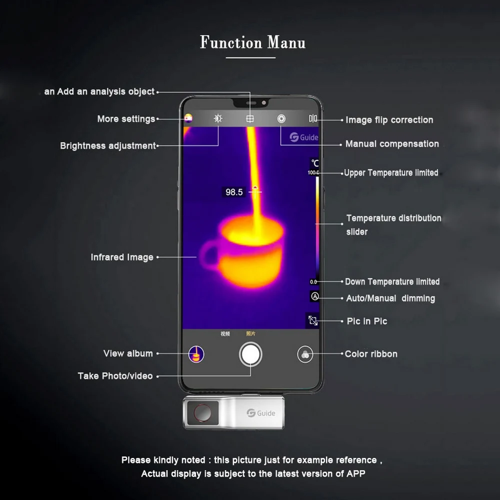 

Mobile Phone Infrared Thermal Imager High Quality Thermal Camcorder 25Hz Mini Thermal Imaging Camera for Maintenance Inspection