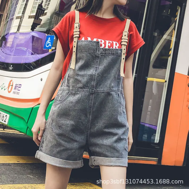 

2022 Women Girl Washed Denim Bodysuit Ladies Casual Jeans Rompers Womens Jumpsuit Overalls #1 Denim Jumpsuits