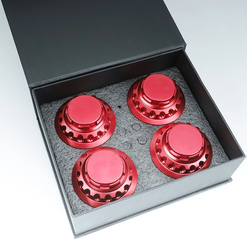 

4PCS Red Car Wheel Center Hub Cap Cover