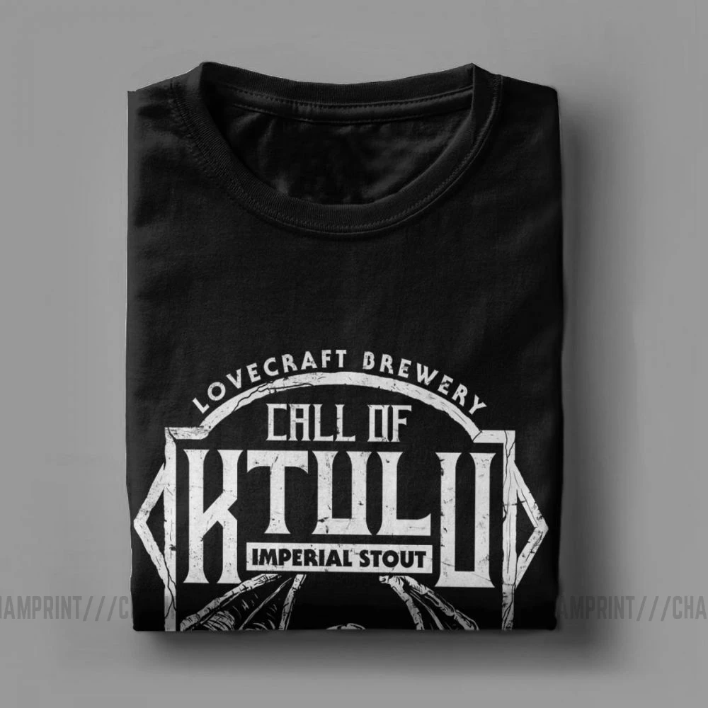 Call Of Cthulhu Ktulu, Мужская футболка, осьминог, пиво, смешная, чистый хлопок, короткий рукав, футболки, вырез лодочкой, футболки 4X 5X 6X, топы