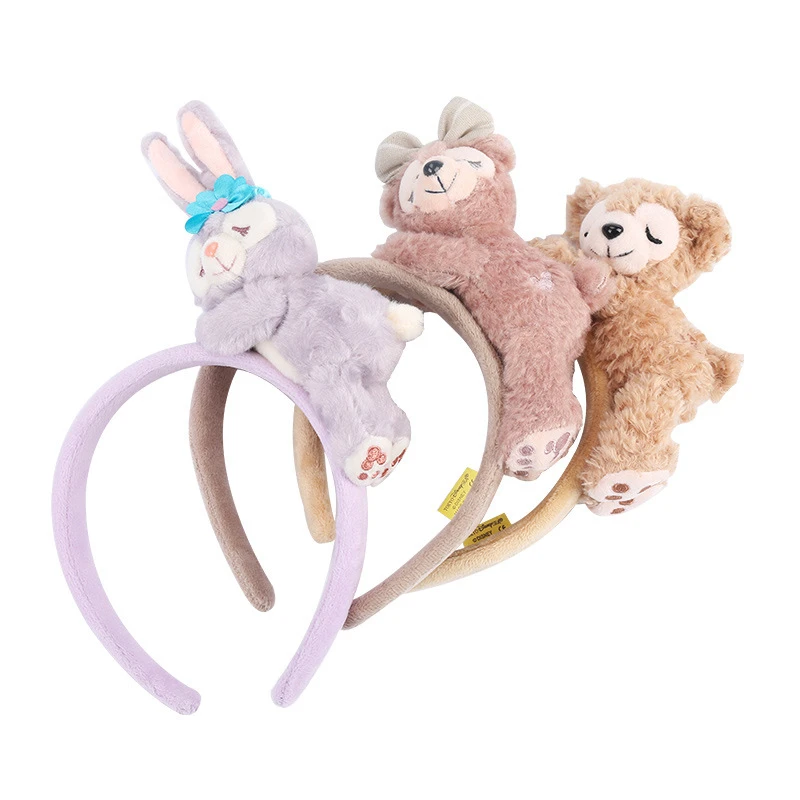 

Плюшевые игрушки Disney, мультяшная игрушка для макияжа, головной убор для девочек, милая повязка на голову Duffy Bear Shirley May Stella, Детские аксессуар...