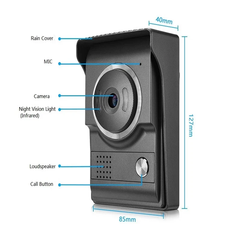 

Handset 4.3 inch color TFT- LCD screen video door bell intercom camera for house