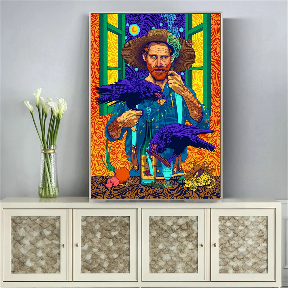 

Van Gogh Famous Painting Vincent's Bedroom In Arles Canvas Printing Poster Wall Art Collection For Living Room Decor