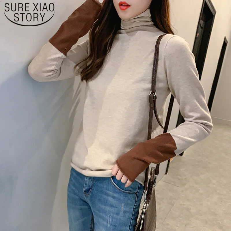 

Autumn Winter Sweaters Women 2022 New Pullovers Long Sleeve Bottom Knit Sweater Turtleneck Patchwork Fashion Slim Loose 6930 50