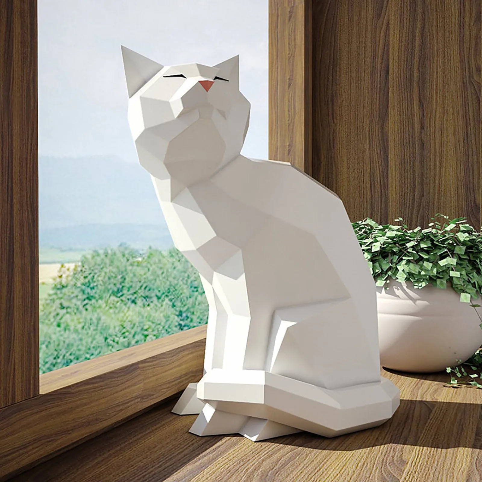 

3D Cat Model DIY Paper Crafts Home Decoration Manual Creative Animal Hanging Folding Paper Art Desktop Decoration Bar Puzzles