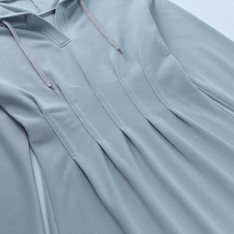 

Paris Girl Sweatshirt Waist Dress Women Fashion Casual Autumn Winter Campus Cute Ong Sleeve High Waist Hooded Mini Dresses