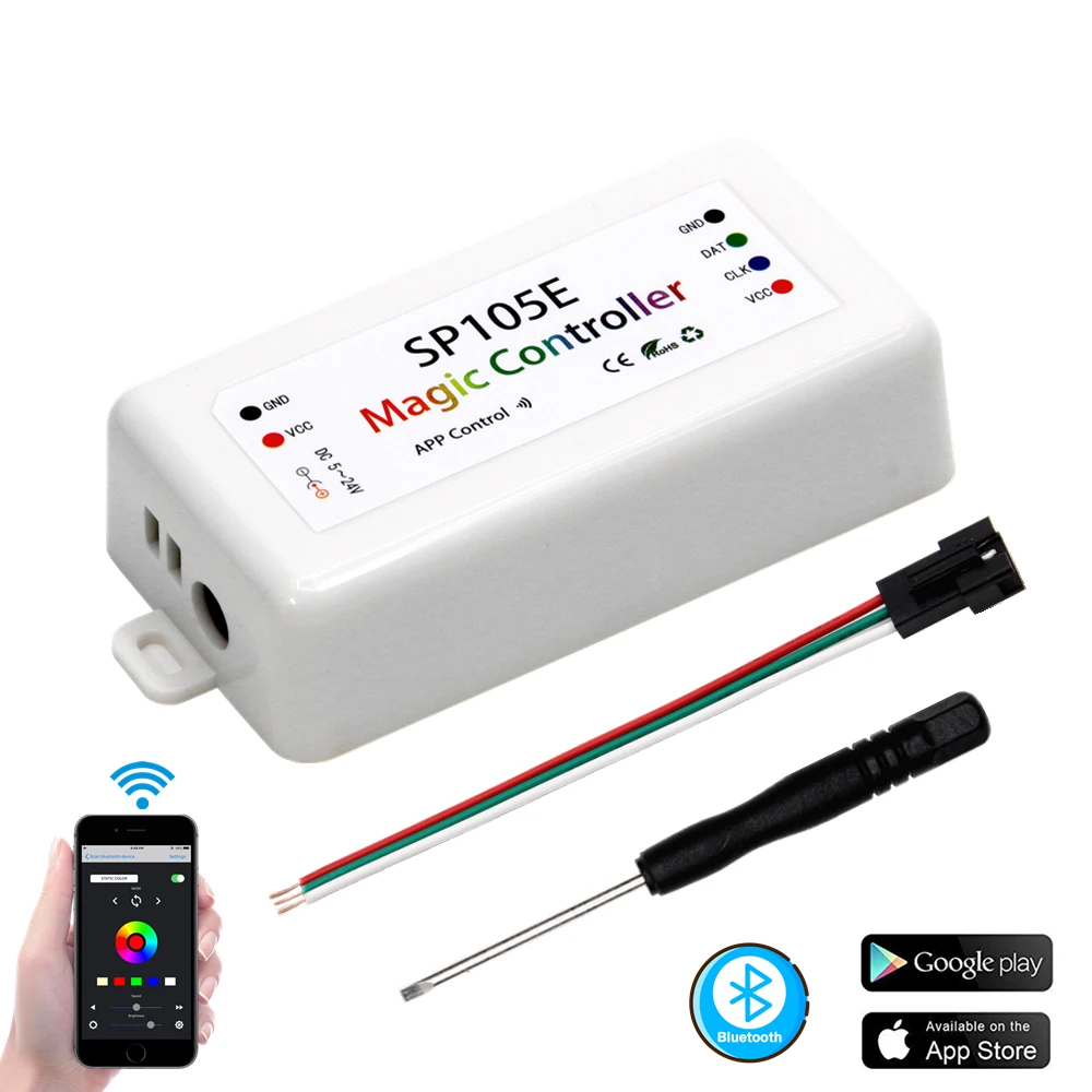 SP105E волшебный светодиодный контроллер Bluetooth DC5 24V пикселей для WS2811 2812 2801 6803 IC