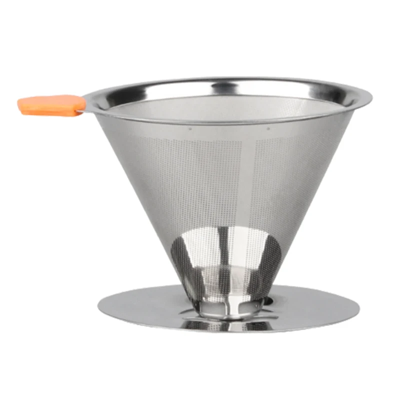 

Reusable Coffee Filter Stainless Steel Holder Metal Mesh Funnel Baskets Coffee Filters Dripper Drip Coffee Filter Cup