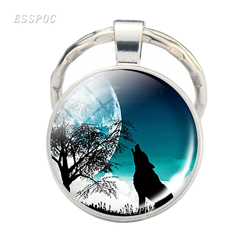 Брелок и Волк Луна на стеклянный брелок волк ювелирные изделия Oz носимые