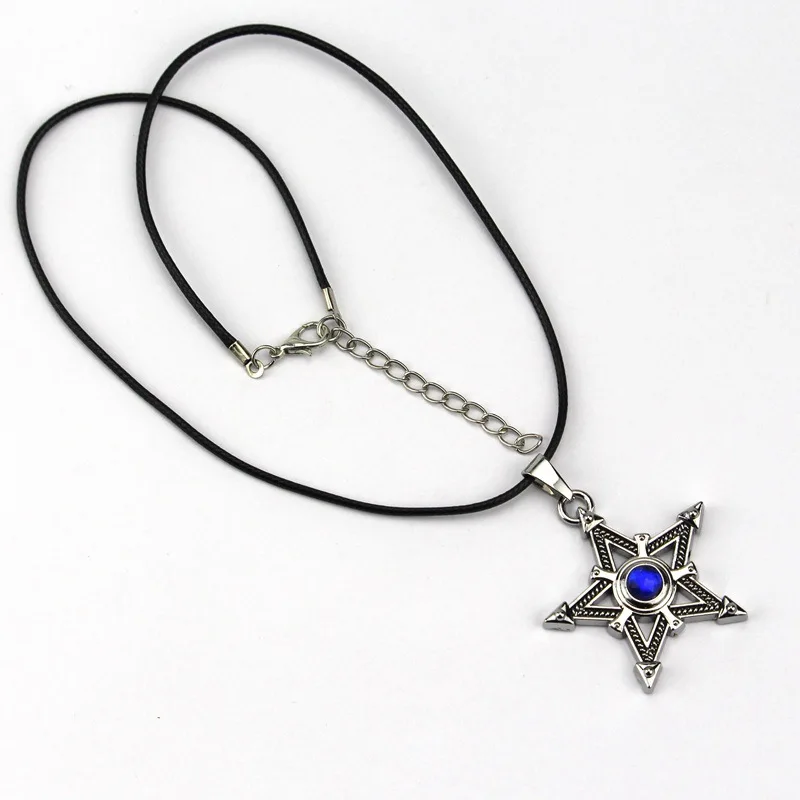 

Classic Anime Black Rock Shooter Pentagram Necklace Gem Energy Necklace Retro Punk Men's Pendant Alloy Necklace Gift Jewelry