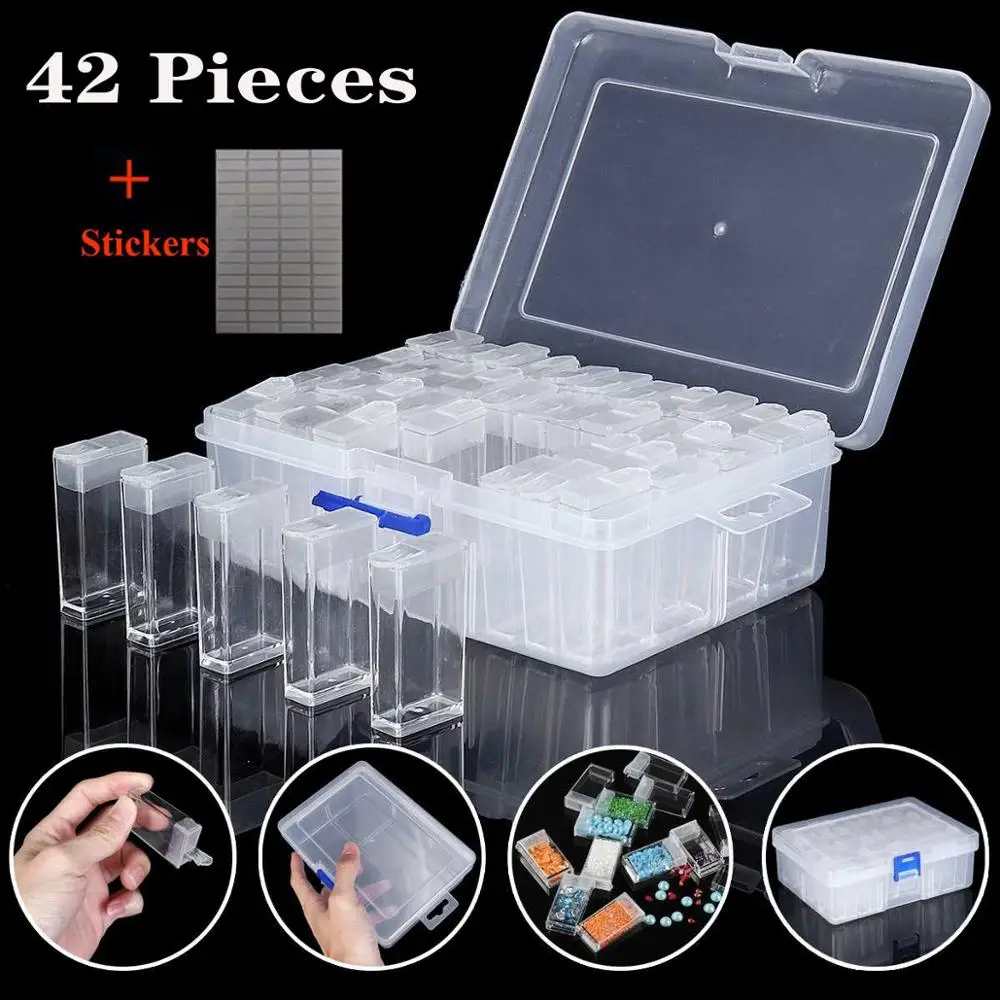 Набор для алмазной живописи контейнер бисера Стразы с 42 ячейками | Дом и сад
